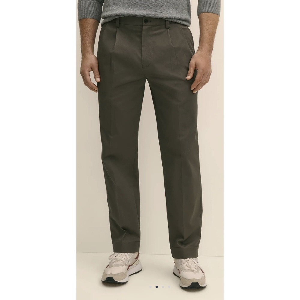 Brooks Brothers Advantage Chino Clark Pants 34W/32L 100% Cotton in Grey/Taupe - Picture 1 of 13
